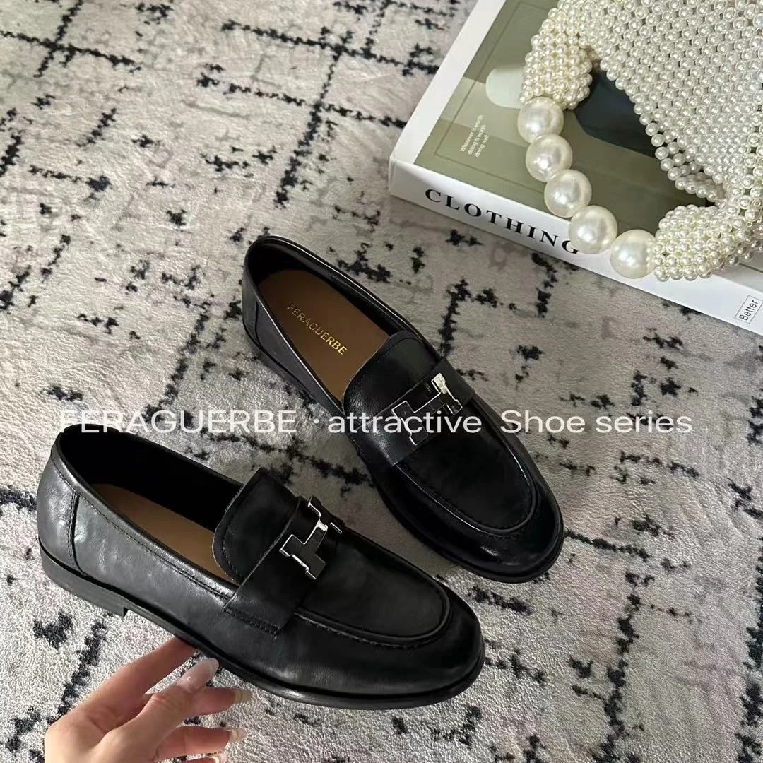 法拉姿-简约气质舒适黑色单鞋#628835