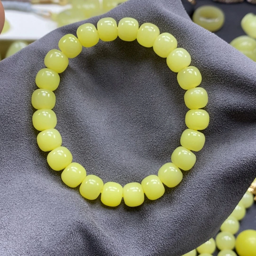 看***山和田玉（黄玉）未镶嵌手串