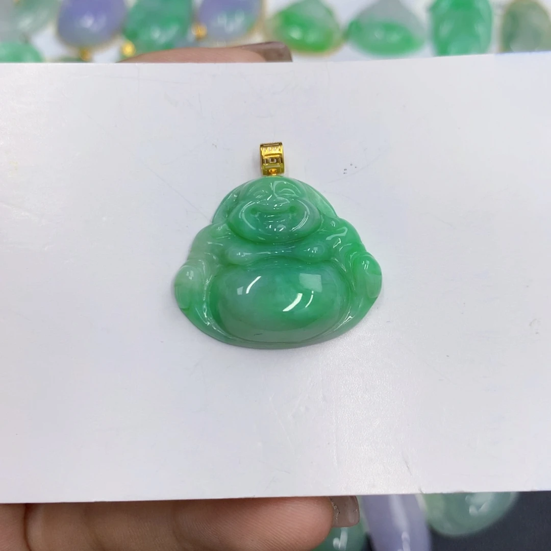 颈饰18K金镶嵌翡翠翡翠