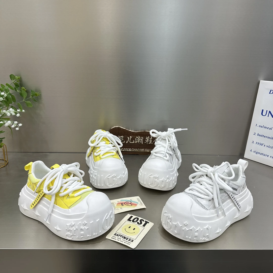 MANGNIER/欧货爆款丑萌大头狂野底增高7cm大头鞋休闲小白鞋松糕鞋