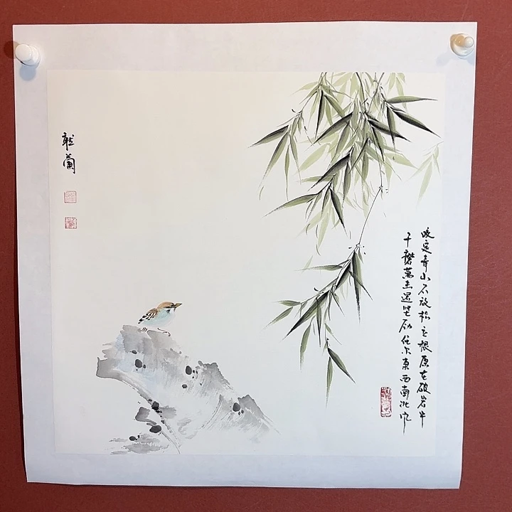 国画听兰老师花鸟
