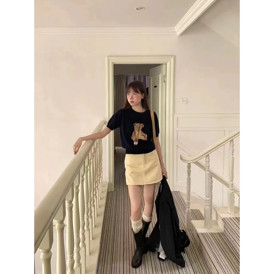 L-N018#气泡#韩系INS风简约甜美百搭短裙（裤子里）（福利）