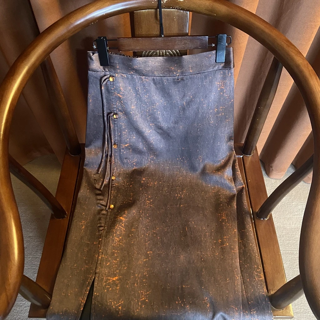 【晗欣】新中式时尚半身裙女夏季褶皱新款长款显瘦轻奢气质女百搭