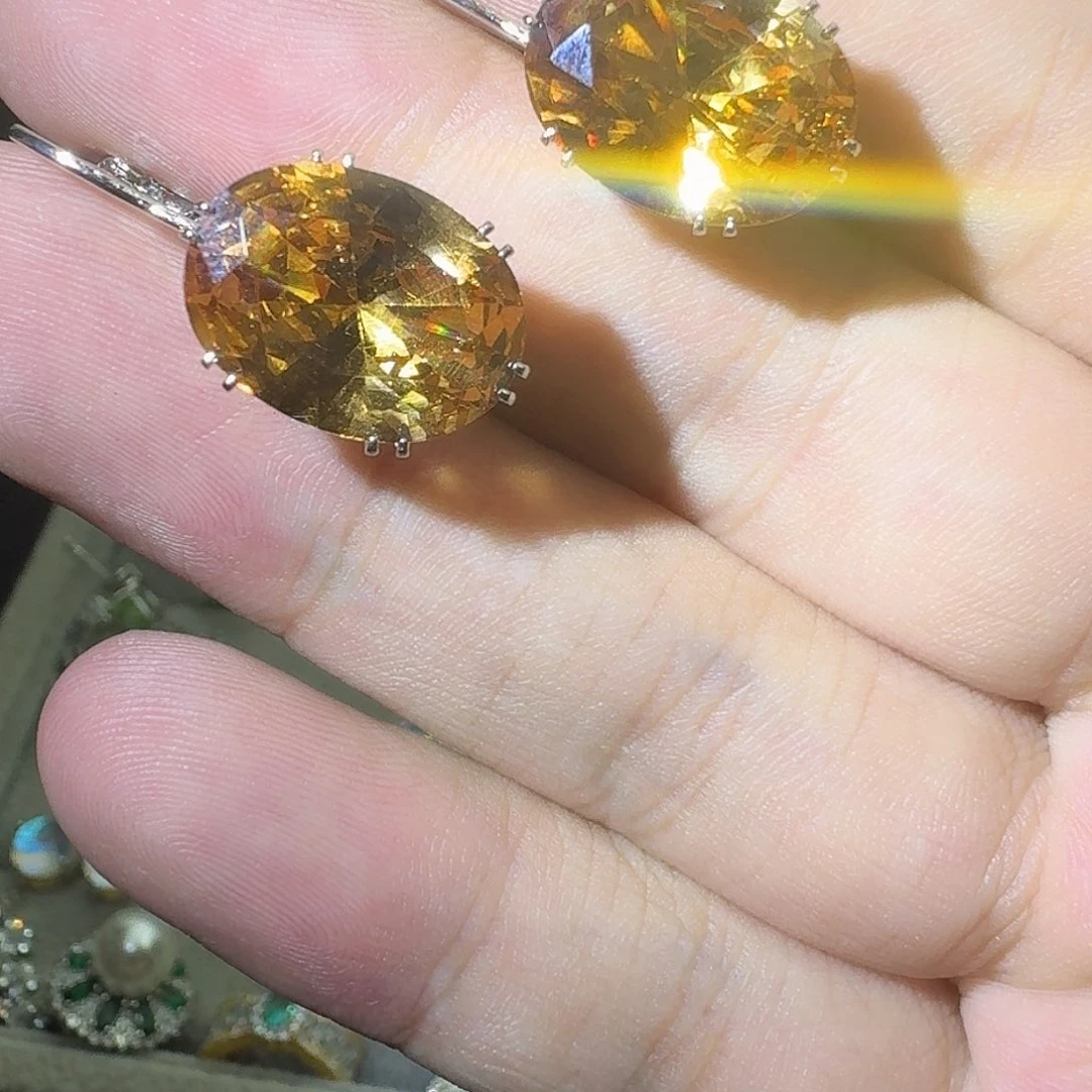 托帕石戒指银S925镶嵌