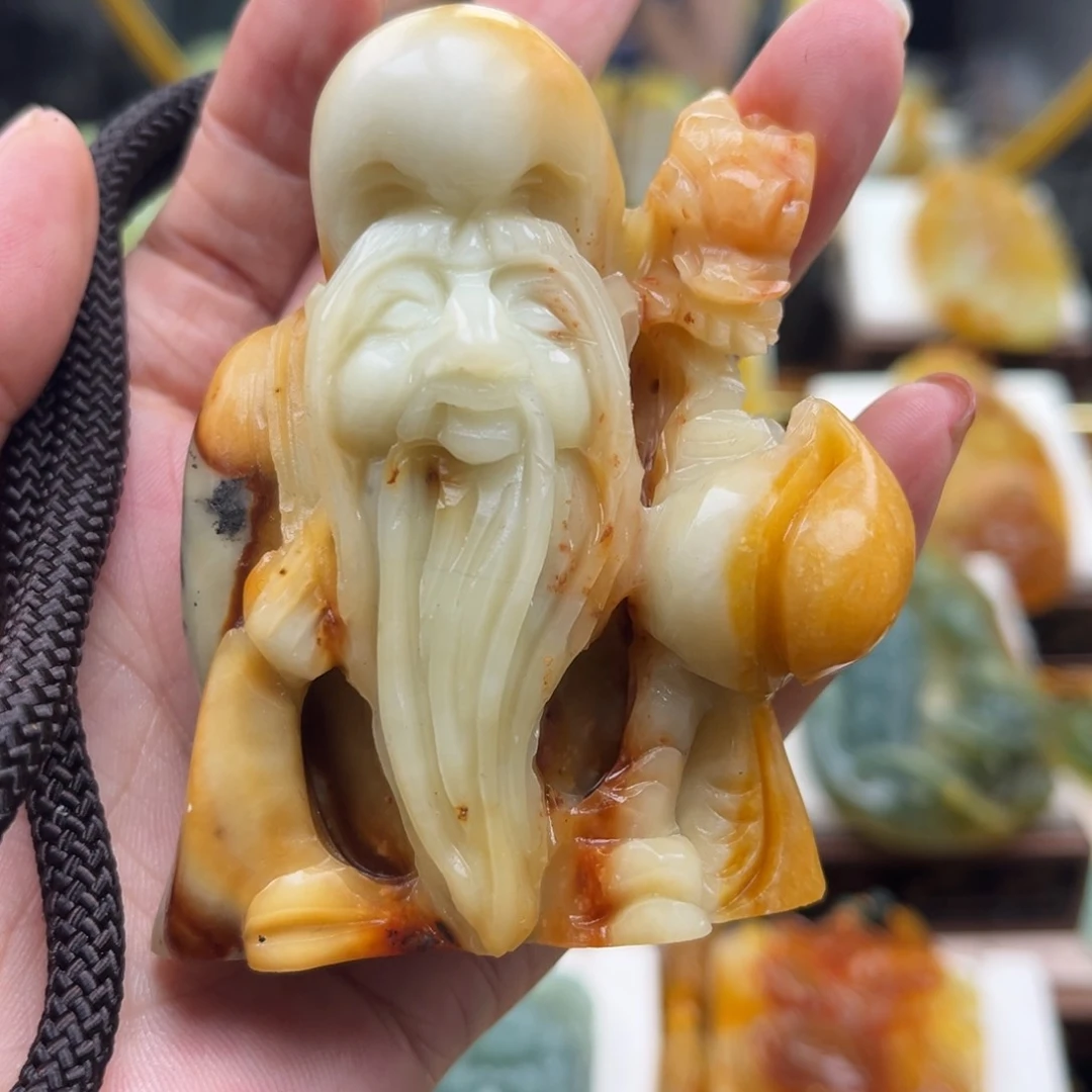 岫玉未镶嵌挂件手把