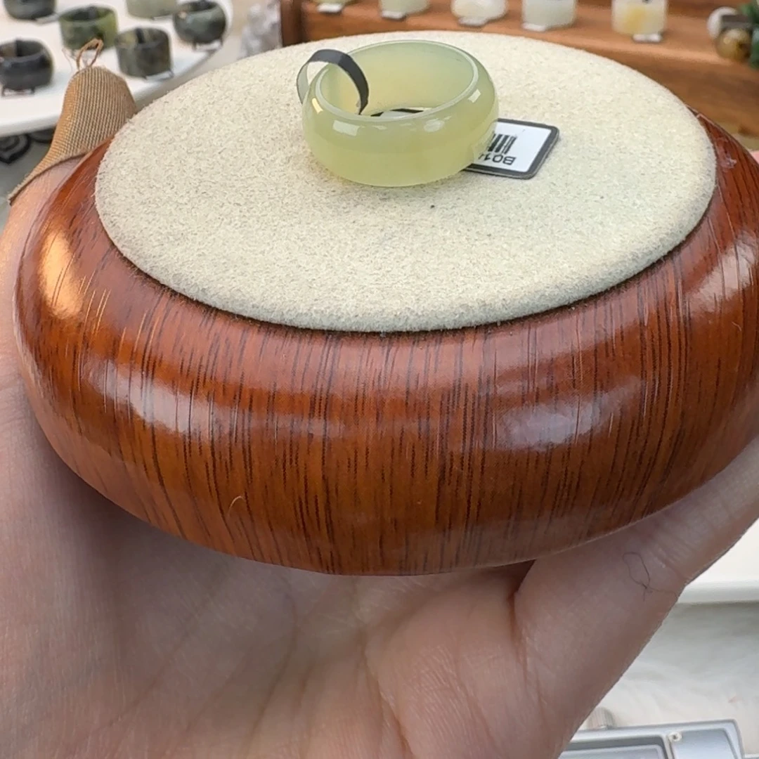 和田玉未镶嵌戒指冰黄轮胎18.4mmj167