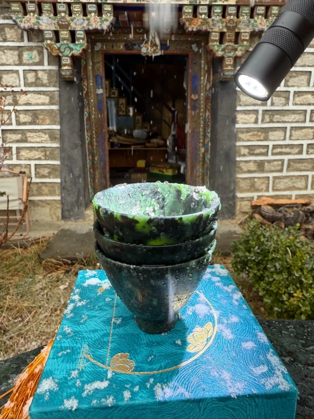 雅鲁藏布江藏玉斗笠杯斗盏杯精美容量70ml