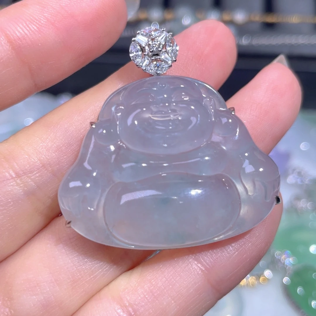 颈饰18K金镶嵌翡翠翡翠