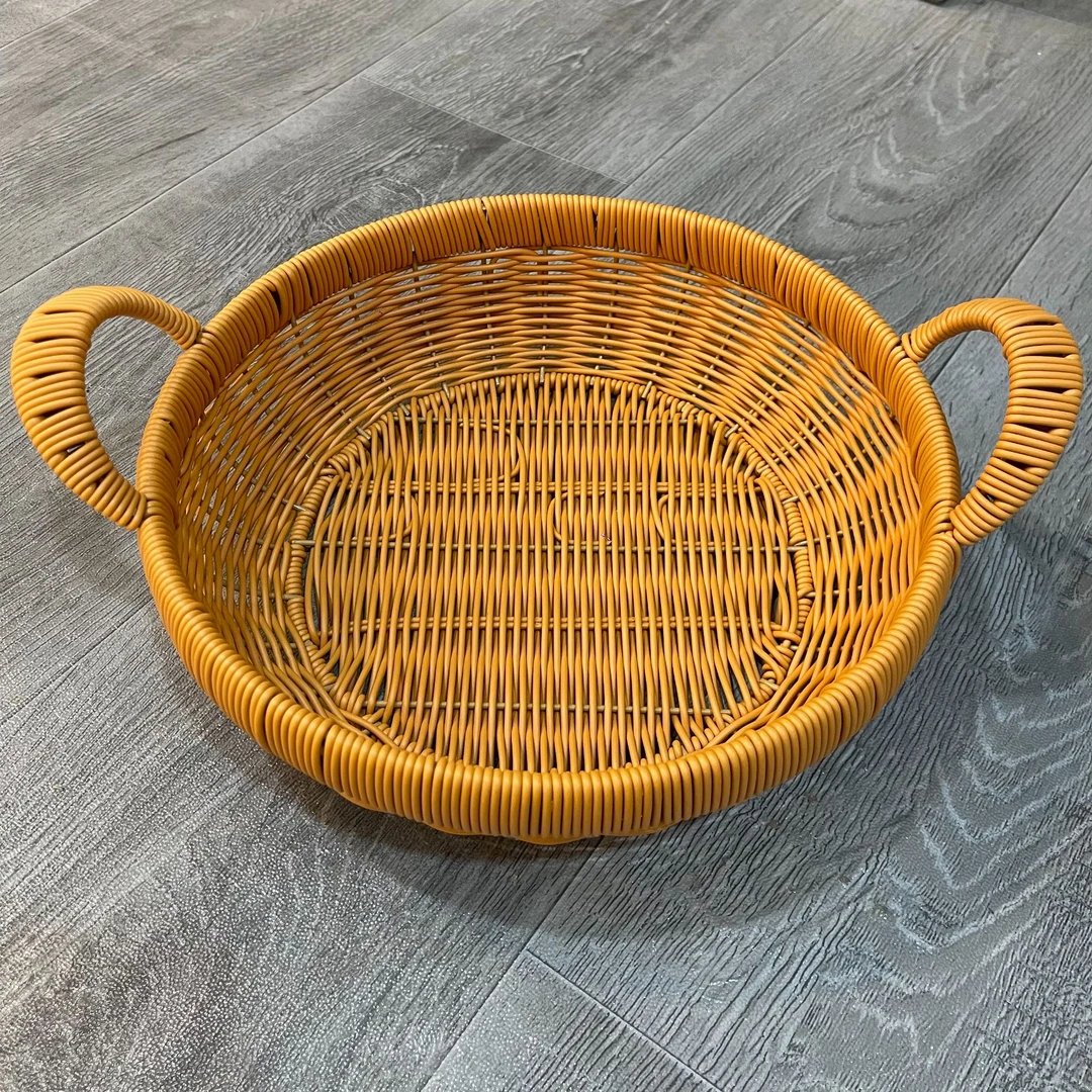 z59棕色圆形加粗加固馒头框月饼框纯手工编织