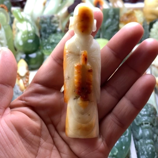 蛇纹石玉未镶嵌岫玉手把件