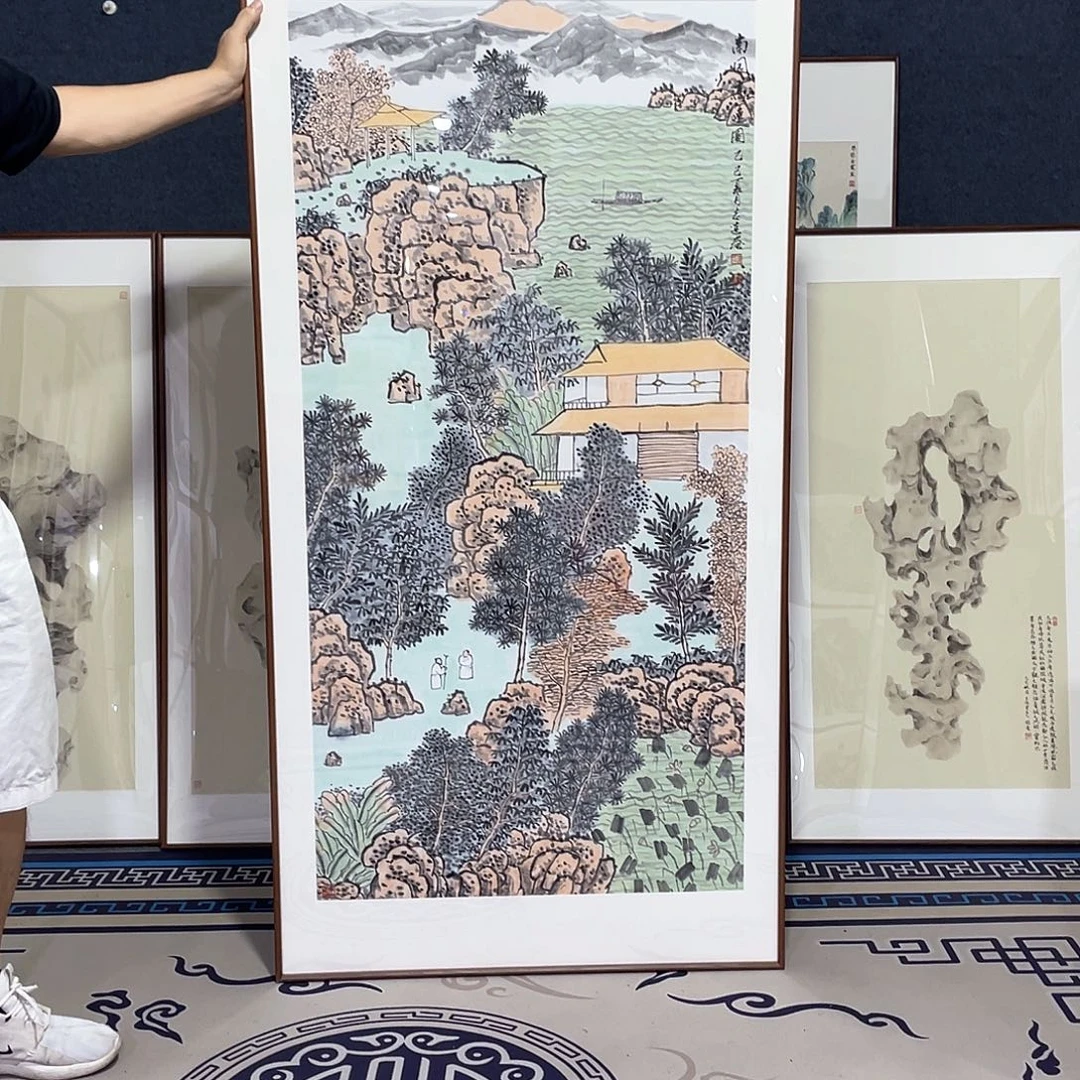 国画手绘画作品带框80/160