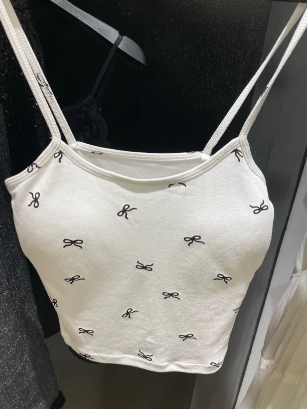 （浮浮）灰色 白色蝴蝶结带垫背心