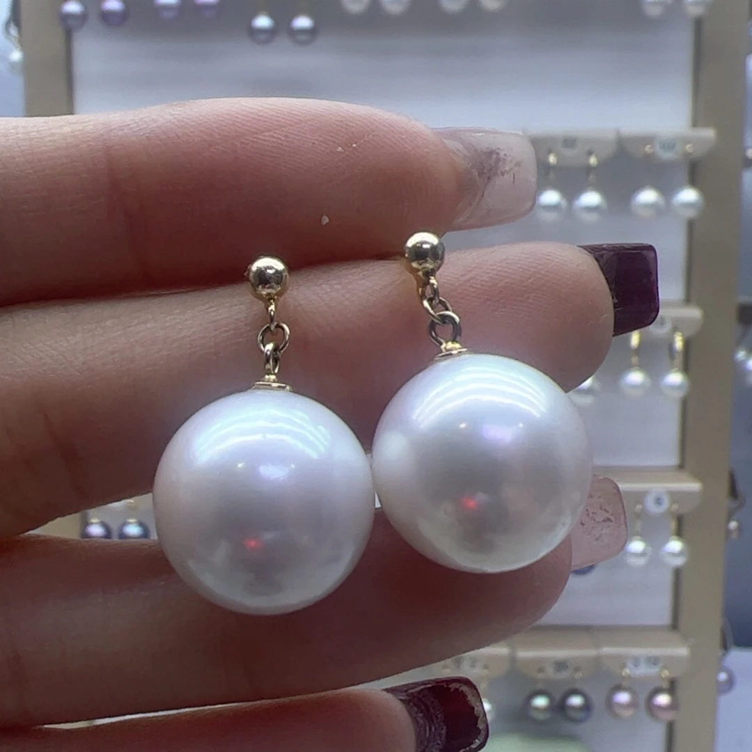 淡水珍珠耳饰银S925镶嵌