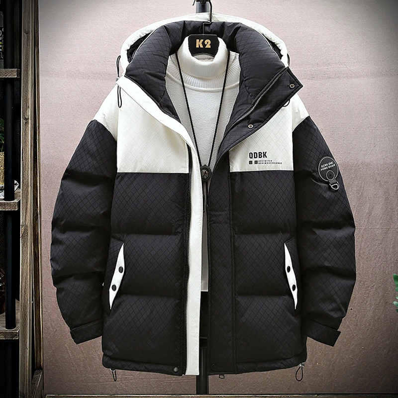 初高中学生连帽棉衣棉服男冬季加厚保暖服外套潮流帅气男孩棉袄