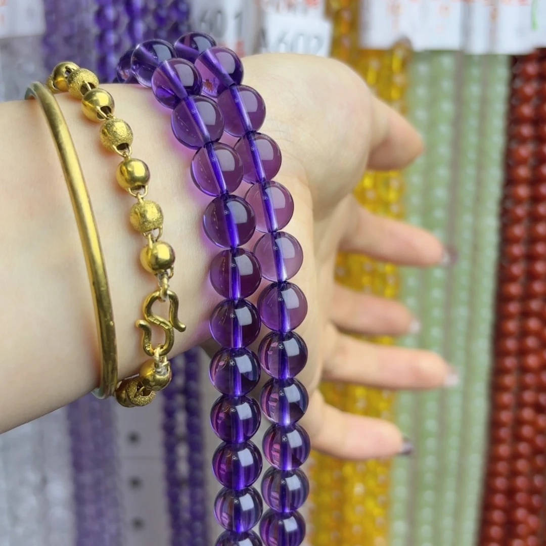 未镶嵌7a乌拉圭紫水晶10m玛瑙/玉髓