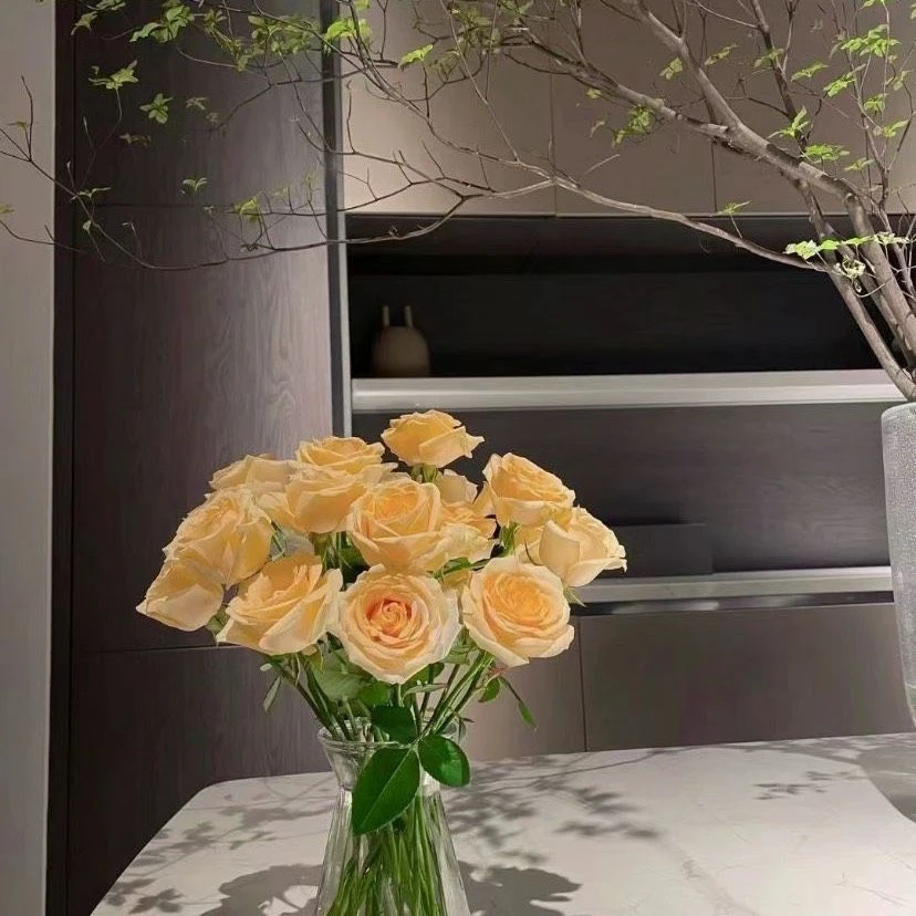 【需要提前一天预定下午5点之前下单】鲜切花香槟玫瑰一扎20支云南发货A级家居鲜花