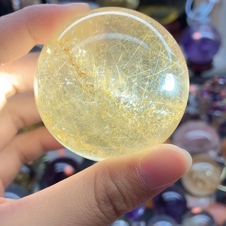 水晶珠宝半成品未镶嵌金发5.6