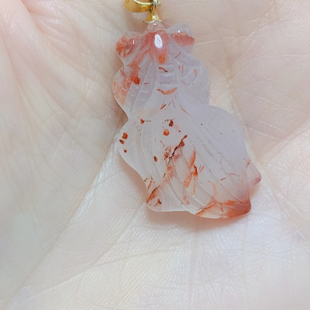 南红玛瑙银S925镶嵌吊坠(不含链)