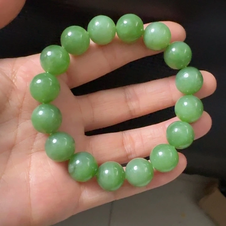 和田玉未镶嵌颈饰俄七粉绿13