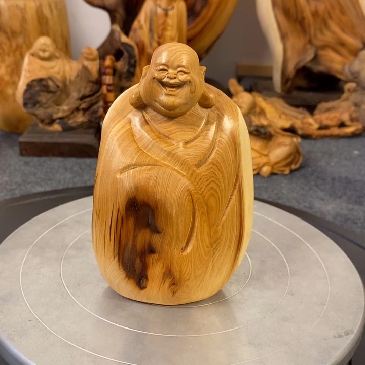 柏木（崖柏）崖柏弥勒佛摆件根雕工艺品