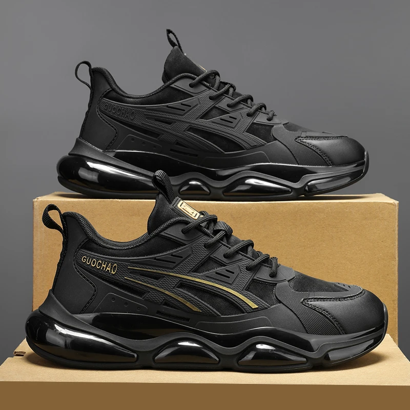 东方骆驼男鞋春季休闲鞋子男士运动鞋男增高防滑黑色百搭老爹潮鞋