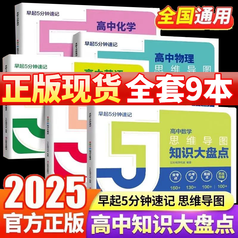 【正版】高中思维导图全套2025高中知识大盘点早起5分钟张雪资料锋