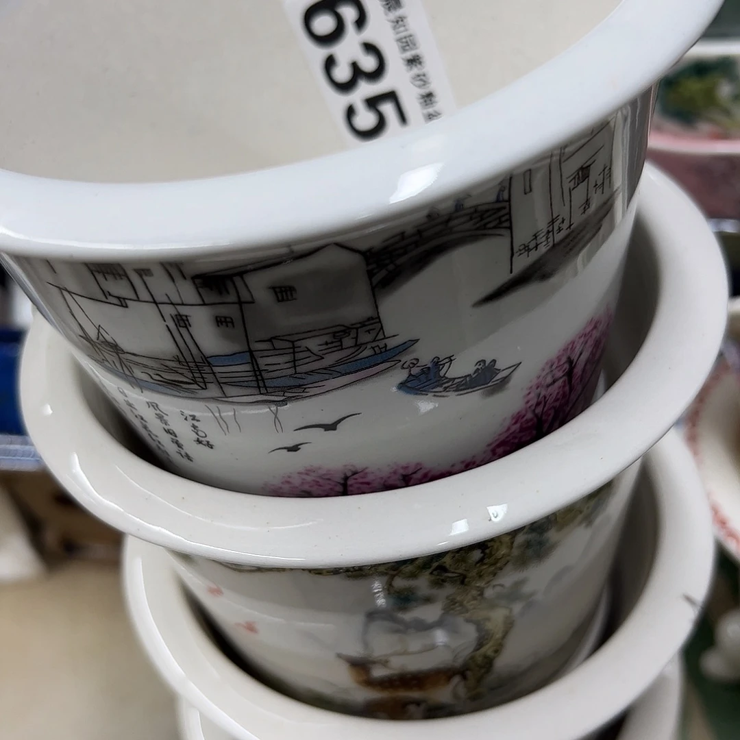 清***筑花盆紫砂635号瑕疵2个