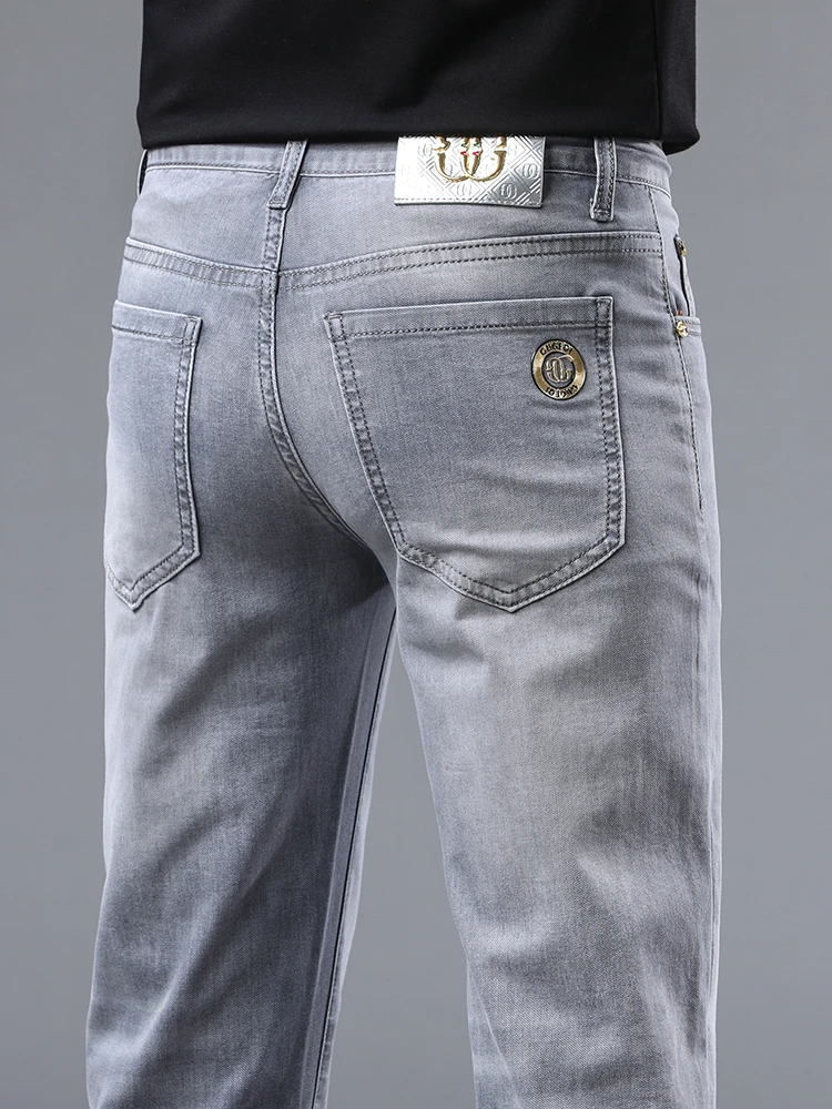 2025新款男款夏季薄款牛仔裤男弹力修身小脚高端轻奢潮牌百搭裤子