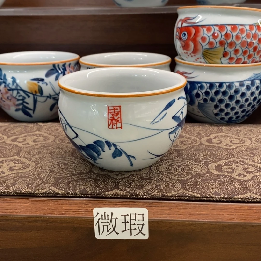 釉下彩老陶泥手工绘制