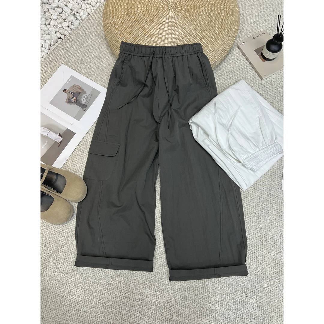 松紧腰弯刀九分速干裤9171-1（清）