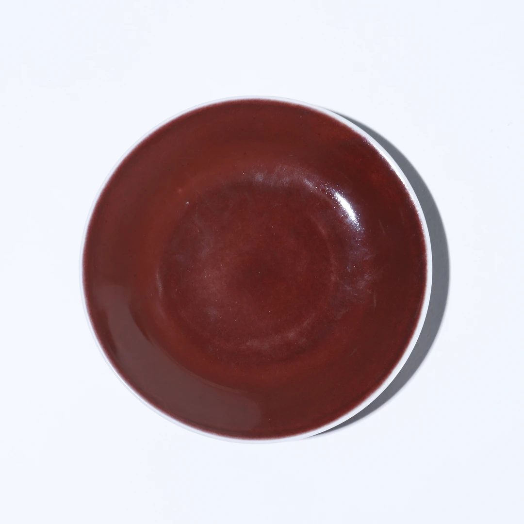 Lot.6133 470 清乾隆 霁红釉盘 H:2.8 D:15.6