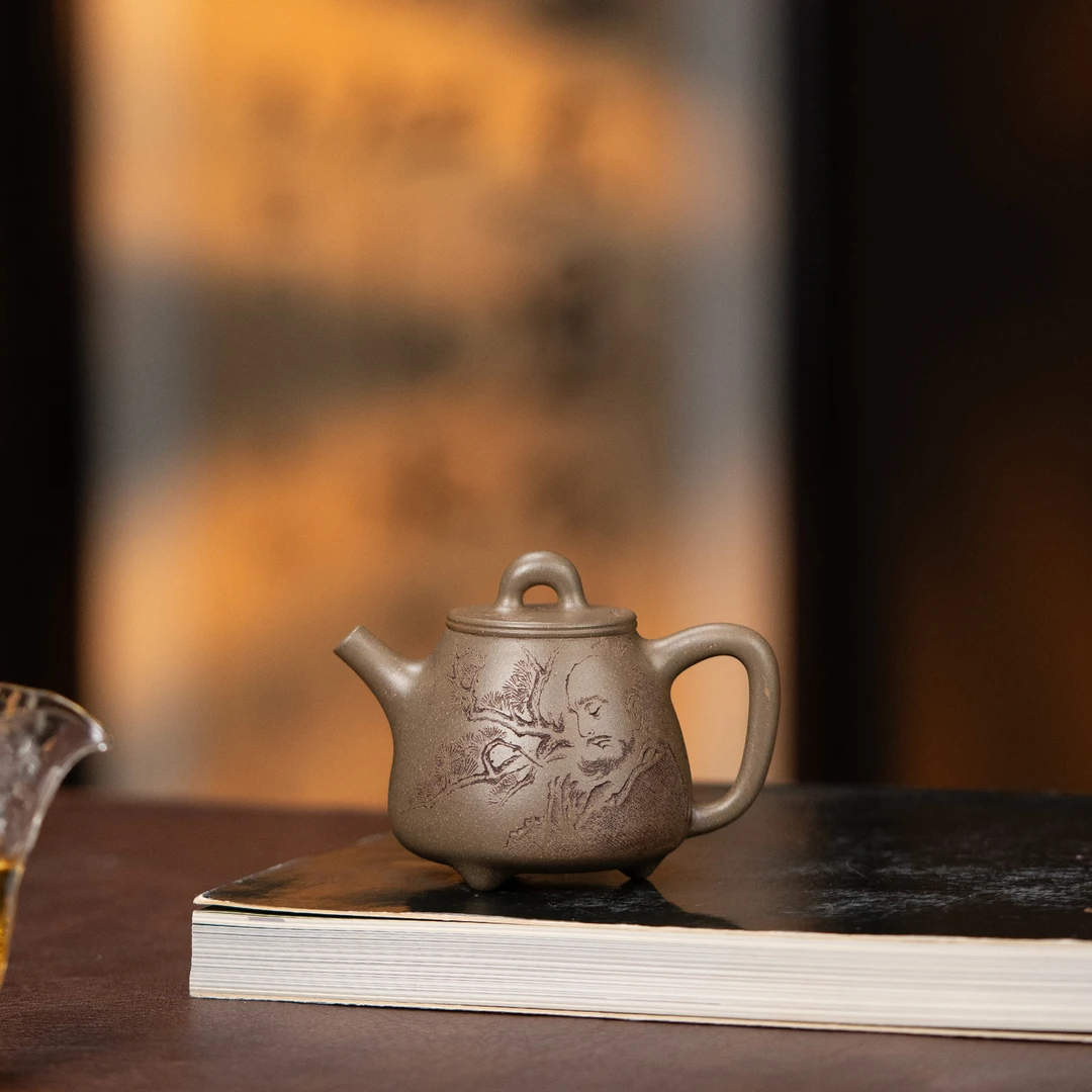 【利贞l道洪养神高石瓢】原矿青段泥 约140cc 全手工制 紫砂壶QH