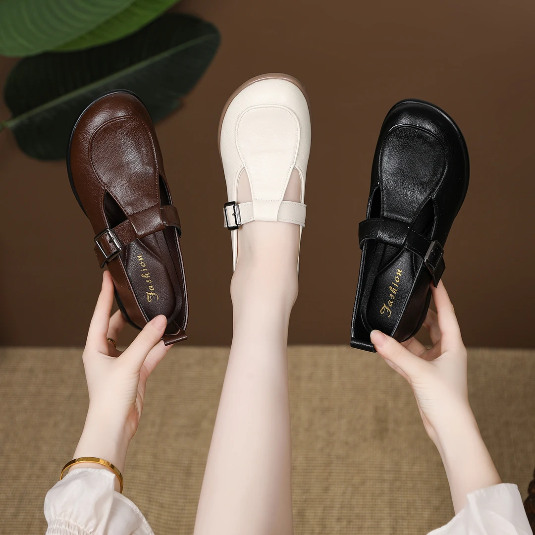 【纤芙森女鞋】6767休闲风单鞋爆款女鞋轻职风粗跟厚底时尚复古