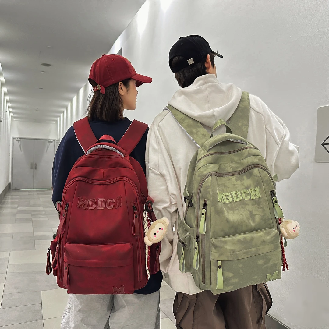 大容量书包男女韩版简约百搭高中大学生电脑旅行背包初中生双肩包