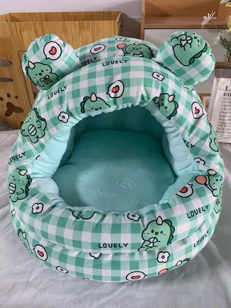 秋冬加厚温暖半封闭小型犬猫小熊房子包宠物窝