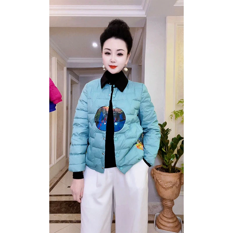 [大歌服饰] 花好月圆新中式女士冬季休闲短款羽绒服女