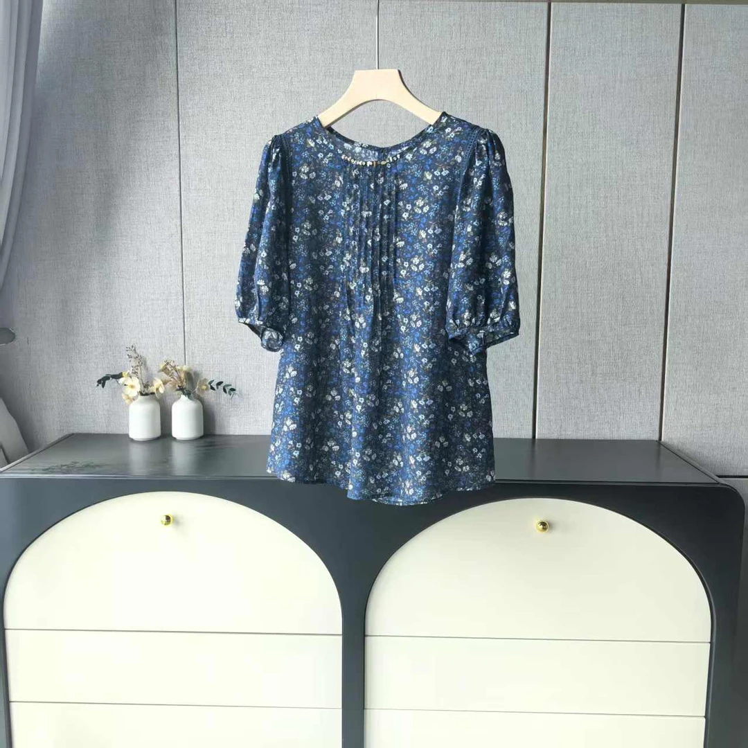 木子家I    9130【风琴褶雏菊碎花】波西米亚风小衫