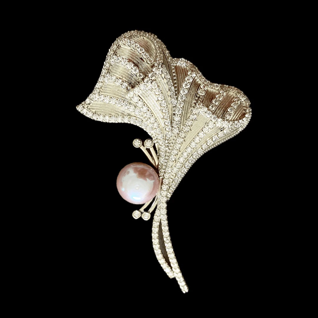 F4166珍珠胸针孤品