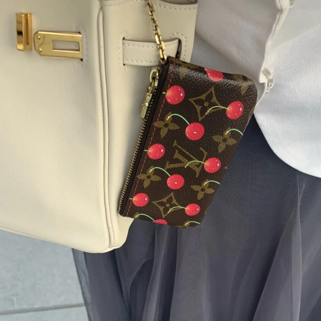 95新 LouisVuitton/路易威登 只盒/村上隆限定小樱桃零钱包挂