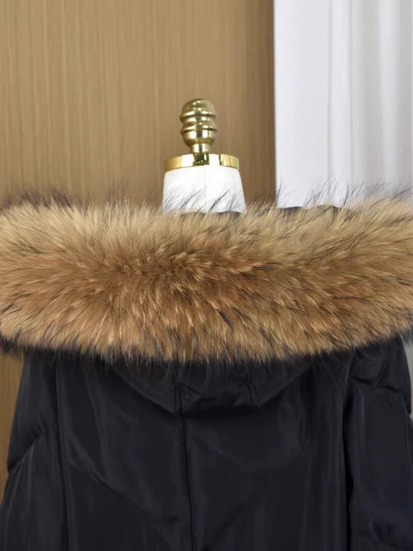 真皮真毛貉子毛本色毛领