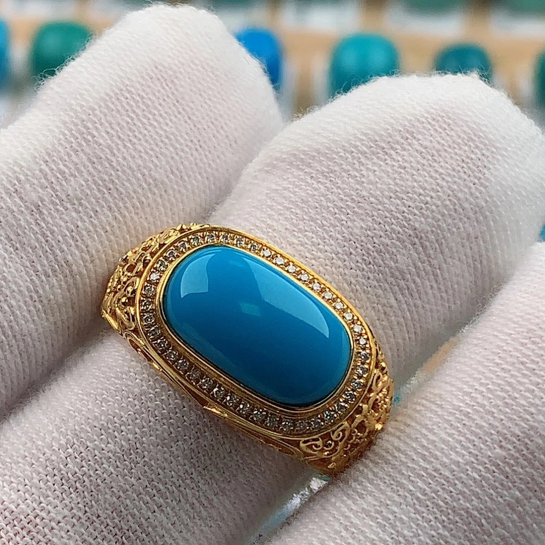 绿松石18K金镶嵌配饰