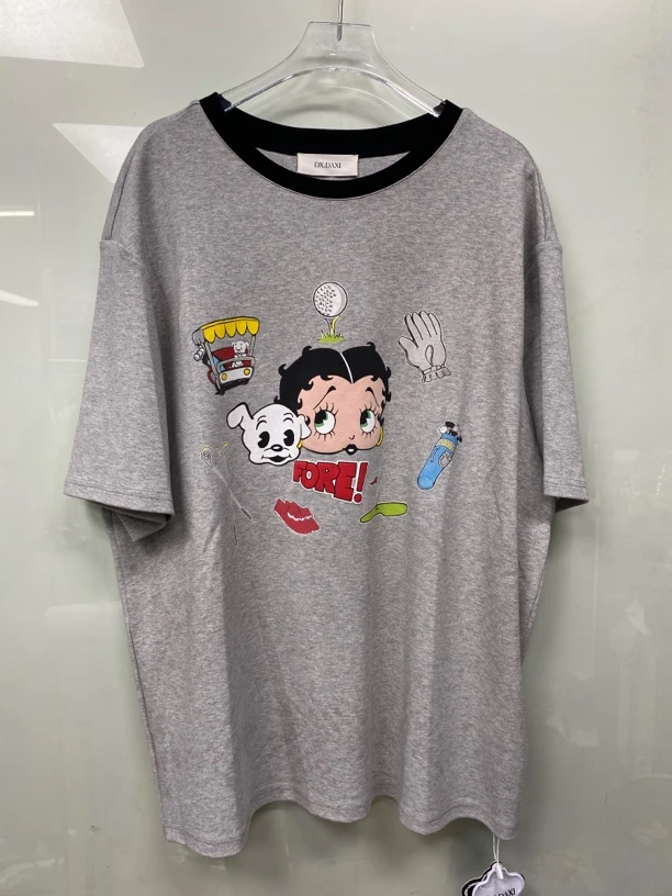 深圳南油出品TTONE重工小众设计贝蒂打高尔夫圆领短袖T恤