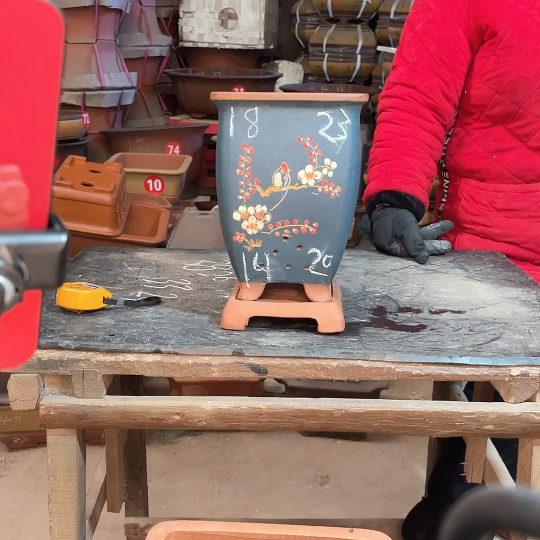 紫砂花盆高四方盆一个