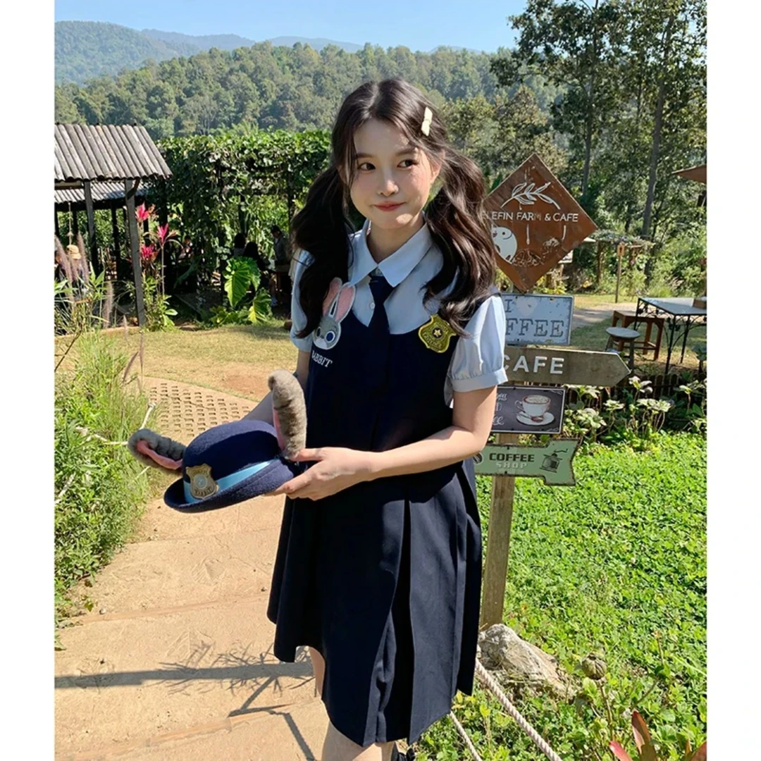 心动突击大码套装女可爱兔子朱迪连衣裙全套女夏新款东京岁时记jk