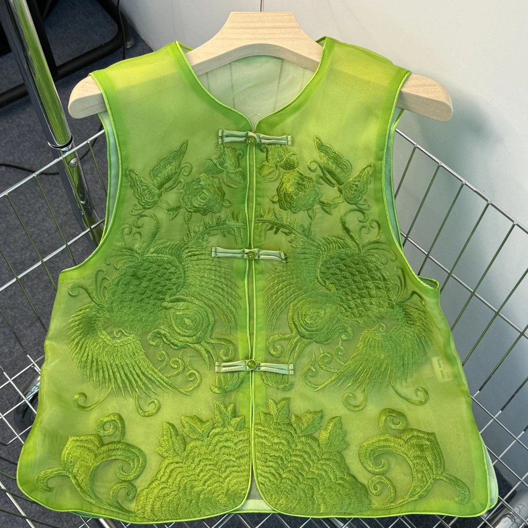 【千秋绝色】2025夏高定设计师款新中式国风圆领复古女士马甲