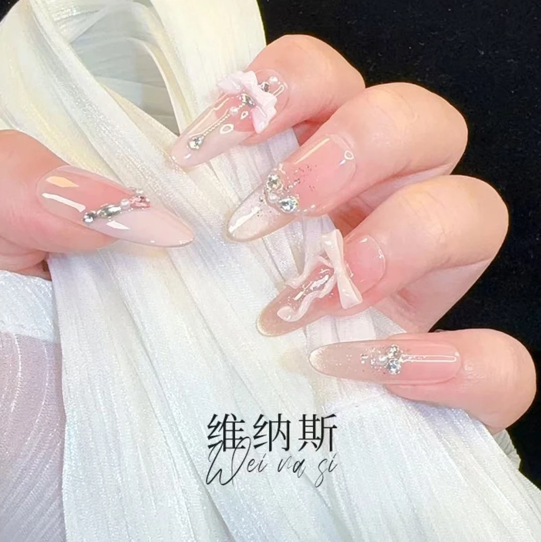 【维纳斯】新款猫眼手工穿戴甲甜美美甲10片（无收纳盒）