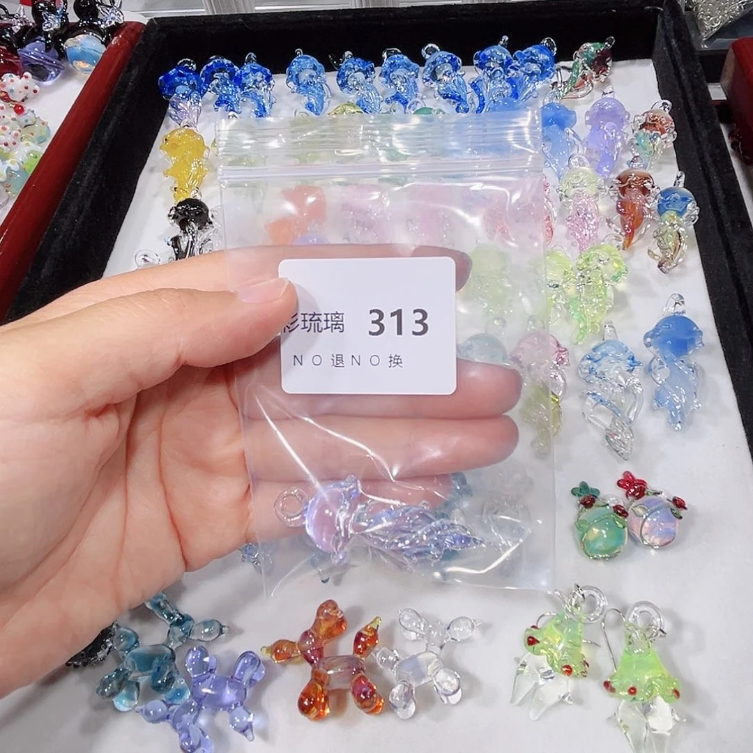 琉璃吊坠(不含链)313紫色水母