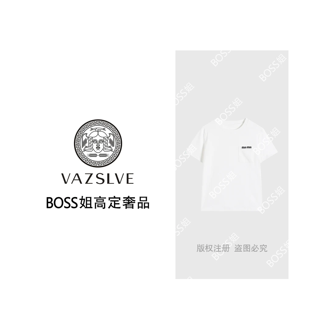 VAZSLVE/原创设计简约创意字母口袋短袖T恤HRBCD983