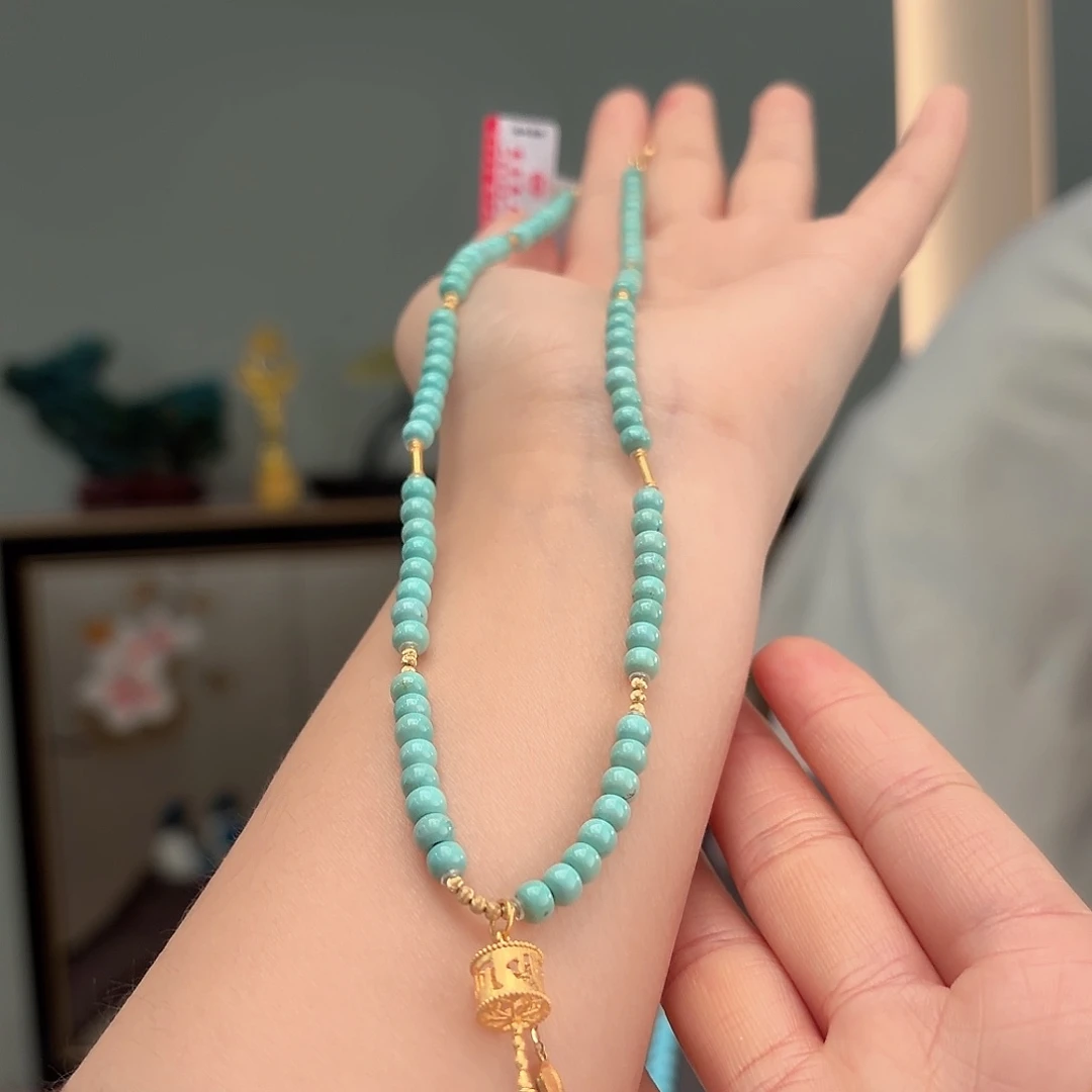 绿松石18K金镶嵌颈饰