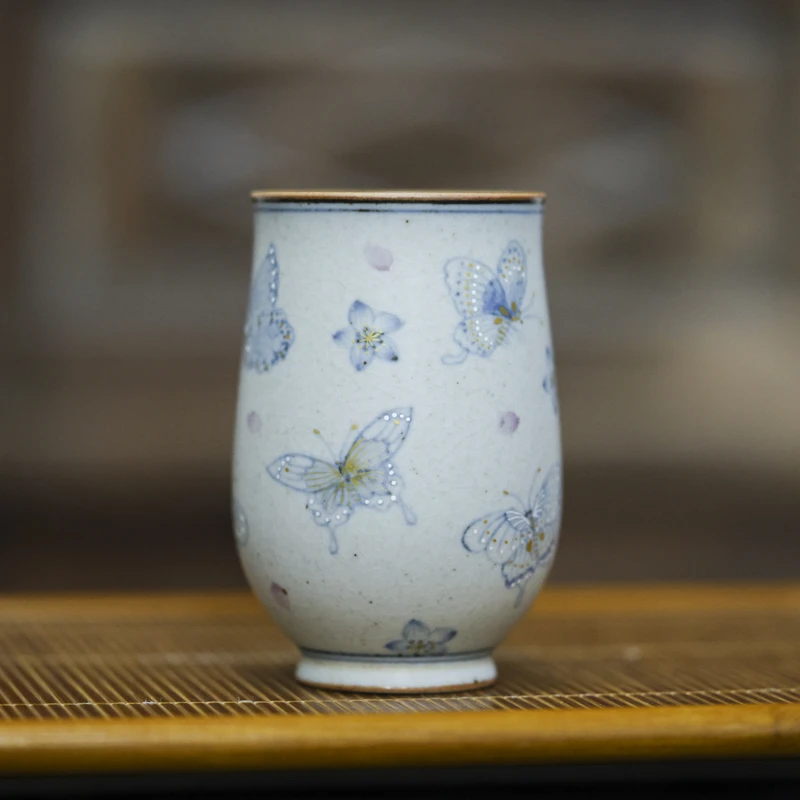 【小田甄陶】蝶恋花-朴云堂-束口杯-170CC（朴杯0298）